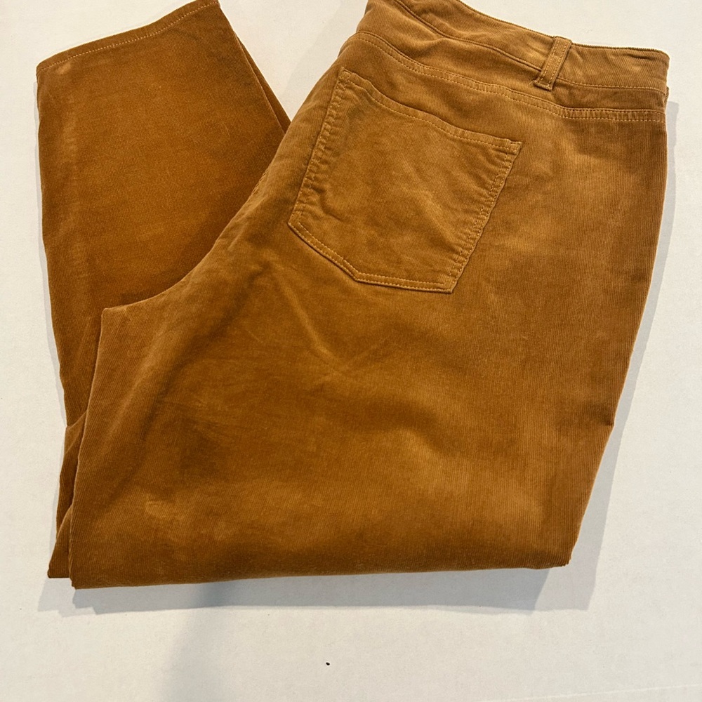 Talbots Women's Brown/Camel Corduroy Pants Slim Ankle‎ 20WP GUC